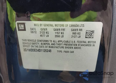 2013 Chevrolet Impala Police z USA, uszkodzony, nr VIN 2G1WD5E34D1126248